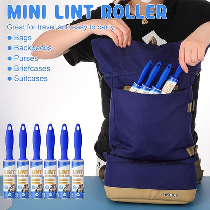 Hushee 20 Pcs Mini Lint Roller Bulk for Travel Small Lint Removers for Pet Hair and Clothes, 20 Rolls, 600 Sheets, Travel Size Removers Sticky Removing Tool for Travel, Gift Bags, Furniture, Car Seat