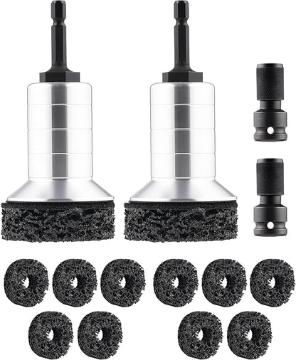 2Pcs Wheel Brake Hub Cleaning Disc,Hub Cleaner Resurfacing Tool Brush Iron for Dust Remover Wheel Stud Cleaner Automotive Tools Fits Power Drill or 1/2" Impact Driven Wrenches for Cars,Nuts,Motorcycle