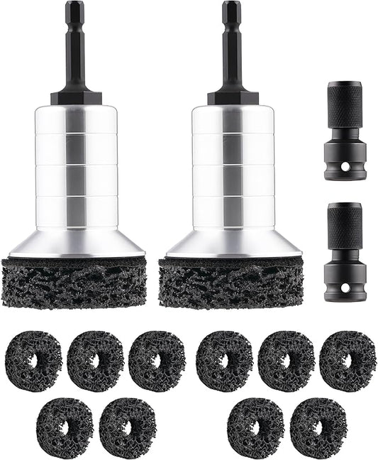 2Pcs Wheel Brake Hub Cleaning Disc,Hub Cleaner Resurfacing Tool Brush Iron for Dust Remover Wheel Stud Cleaner Automotive Tools Fits Power Drill or 1/2" Impact Driven Wrenches for Cars,Nuts,Motorcycle