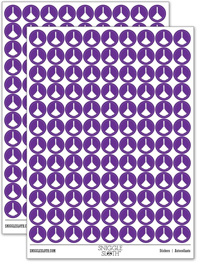 Feather Duster Cleaning 200+ Round Stickers - Gloss Finish - 0.50" Size - Purple