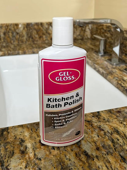 TR Industries Gel-Gloss Kitchen and Bath Cream Wax Polish, 8 Fluid Ounces -GG-8