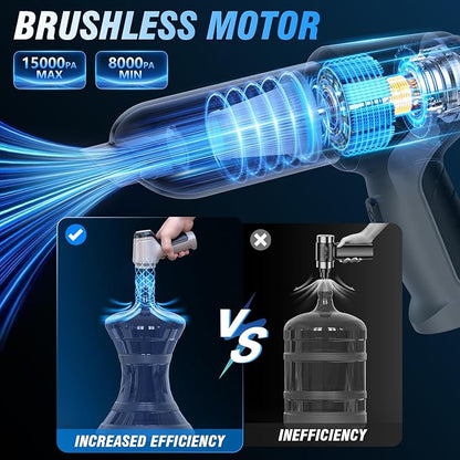 Car Vacuum Cleaner, 15000Pa Handheld Cordless Rechargeable Wet & Dry Vacuum, 120W High Power for Car, Pet, Home, Office Cleaning, Washable HEPA Filter, Multi-Nozzles 01