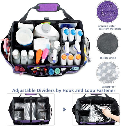 XL Professional Cleaning Caddy for Cleaning Suppliers, 17" Wearable Cleaing Bag for Housekeepers, Cleaning Organizer, Detailing Bag