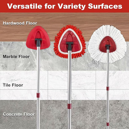 Mop Heads Replacements for Ocedar, Mop Replace Head for o Cedar Easywring 1 Tank, Spin Mop Replacement Head Include 4 Pack Spin Mop Refills Deep Cleaning, 1 Scrubber Mop Head and 1 Mop Base