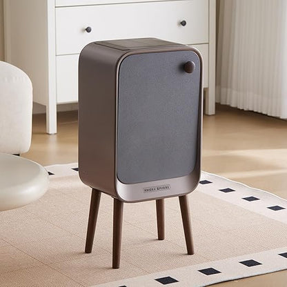 Motion Sensor Touchless Trash Can for Living Room Bedroom, 5.3 Gallon/20L Automatic Stainless Steel Slim Tall Garbage Can with Butterfly Lid&Legs, Eclipse Grey