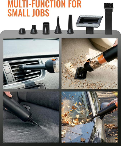 Car Vacuum, 4-in-1 Portable Mini Cordless Car Vacuum with 19000pa Suction Power, Lightweight Small Vacuum Cleaners for Small Work Areas, Vehicles, Desks, and Computer Keyboards