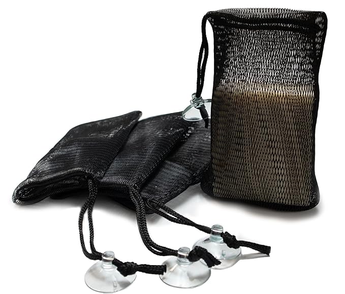Pack of 4 Bamboo Charcoal Soap Saver Bags - Exfoliating Net Mesh Bag with Drawstring for Bar Soap