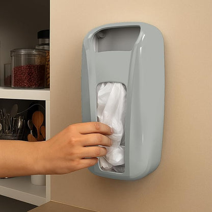 KICHLY Plastic Bags Holder, Durable Grocery Plastics Dispenser, Storage Organizer & Saver for Grocery, Shopping & Trash Bags, Wall Mount, Grey