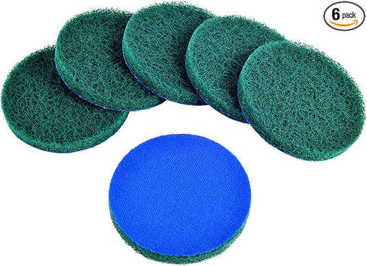 Kichwit 6-Pack Replacement Scrub Pads, Super Abrasive, Green (5 Inch)