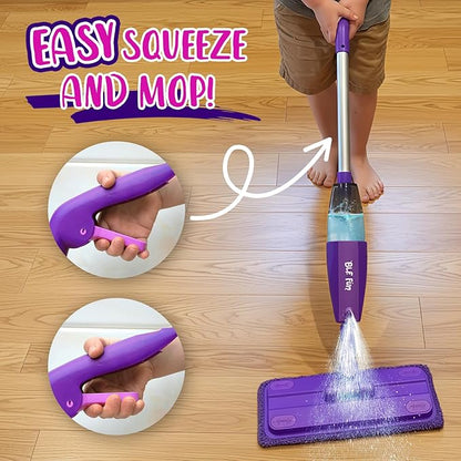 Kids Spray Mop, Toddlers Cleaning Playsets with Real Water Sprayer, Kids Mop Toys, Montessori Cleaning Set, Christmas Birthday Gifts for Boys and Girls Age 3 4 5 6, Purple