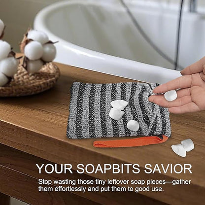 2 Pack Soap Bag Gentle Exfoliating,Bar Soap Pouch Saver Pocket, Body Scrubber Shower Bath Sponge Loofah (Grey)