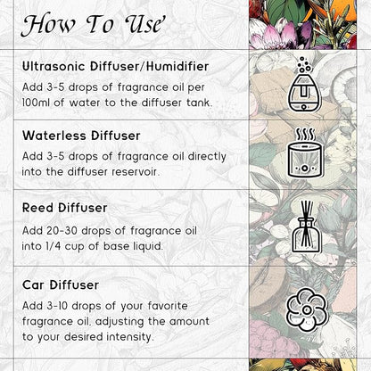 HIQILI Nectar Water Diffuser Oil, Long-Lasting Refill for Diffusers & Humidifiers, Hotel-Grade Scent Suitable for Home Use - 0.34 Fl Oz