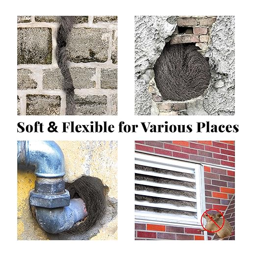 Daily Treasures 2pcs Steel Wool with Nitrile Material Gloves and Large Contact Shovel, Sharp to Prevent Rodents Steel Wool Mice Control, Rodent Control Excluder Mesh for Cracks Vents in Garden House