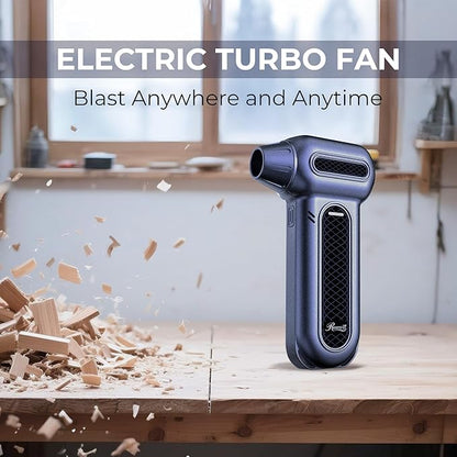 Rosewill Electric Air Duster - 130,000 RPM Super Power Cordless w/Turbo Mode, 4-Gear Adjustable Mini Blower with Fast Charging, Inflation and Suction for Computer, Keyboard, Pet, House, Outdoor & Car