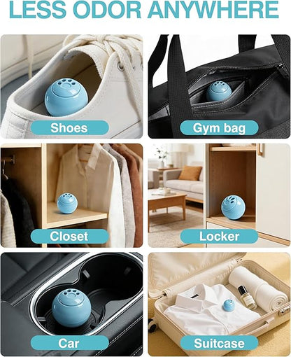 Jevvu Shoe Deodorizer Balls, 10 Pack Odor Eliminator for Shoes, Sneakers, Boots, Gym Bags and Lockers