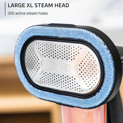 Rowenta, Steamer for Clothes, Pure Force 3in1 Steamer & Iron, 7.1 Oz Tank Capacity, Vertical Steaming, Horizontal Ironing, Lint remover, Auto-off, 1875 Watts, Black Clothes Steamer,DR8855