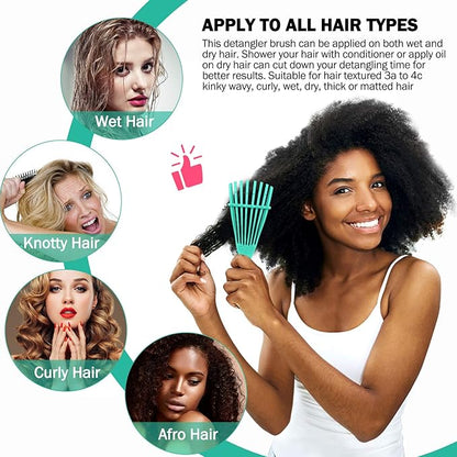 Detangling Brush for Afro America/African Hair Textured 3a to 4c Kinky Wavy/Curly/Wet/Dry/Oil/Thick/Long Hair, Hair Detangler for Beautiful Shiny Curls (3, Pink + Green + Black)