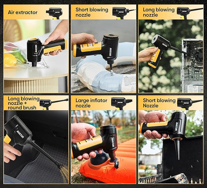 Handheld Car Vacuum Cleaner 3 in 1 High Power|15000PA Brushless Motor|Super Suction Portable Vacuum with Super Endurance for Car and Home