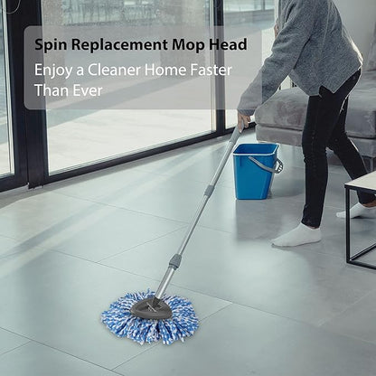 Spin Mop Replacement Head - 4 Pack RinseClean Mop Refills with Base Compatible with O-Cedar Triangle Spin Mop, Microfiber Mop Replace Head Easy Cleaning Floor Head Mop (for 2 Tank System ONLY)