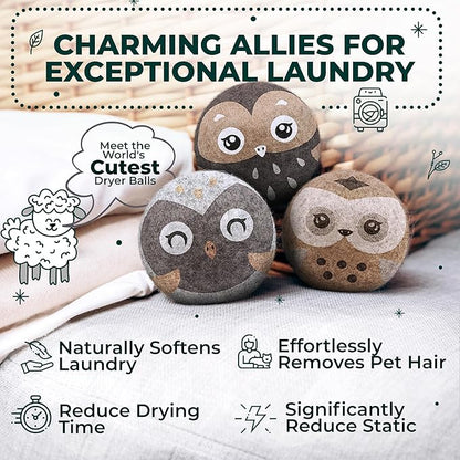 No More Dryer Sheets! XL Wool Dryer Balls 6-Pack, Reusable Laundry Softener & Static Reducer, Eco-Friendly, Long-Lasting, Safe for Sensitive Skin