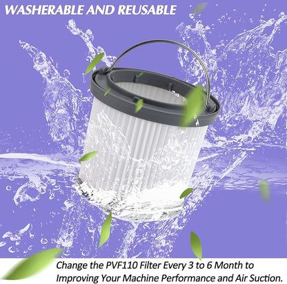 Pvf110 Replacement Filter for Black and Decker Cordless Pivot Vac Bdh2000pl, Phv1810 and Bdh2020fl, Bdh2020flfh, Bdh1620flfh Flex Hand Vacuum, Part #90552393, 4 Pack