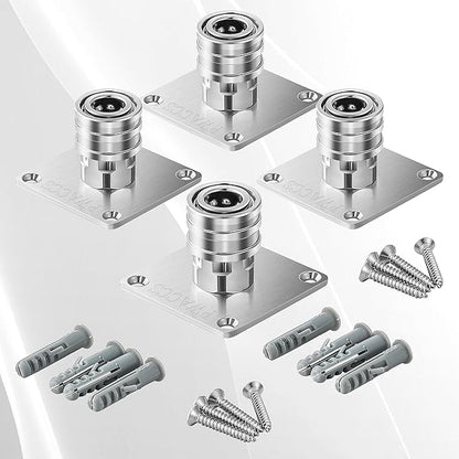 PWACCS Pressure Washer Foam Cannon Holder, 1/4" Quick Connect Automatic Foam Cannon Mount, Stainless Steel Pressure Washer Nozzle Tip Holder, Pressure Washer Accessories Storage Rack 4 Pack