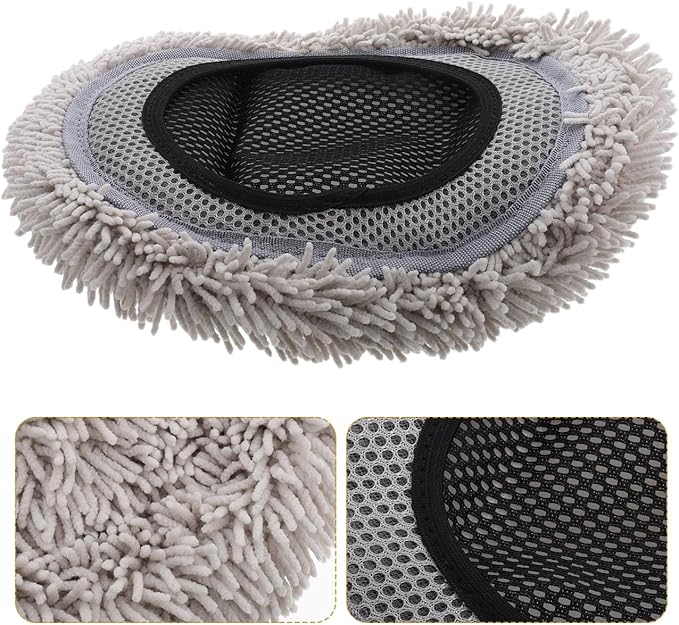 ULTECHNOVO Car Wash Mop Head Replacement Soft Chenille Scratch Proof Brush Cover for Auto Detailing Supplies Truck Rv SUV Boat Cleaning Accessories
