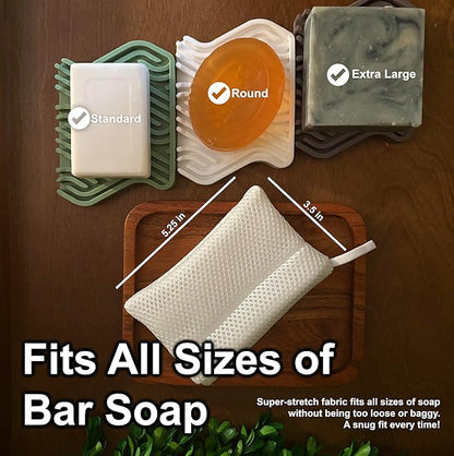 2-Pack Exfoliating Soap Bag Soap Saver Pouch for bar soap, Loofah Bath Scrubber for Bar Soap on a Rope. 2 Different Roughness Levels Gentle + Deep Exfoliator, mesh soap Pocket, soap bar Scrubber