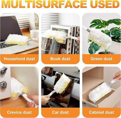 JOYMOOP Disposable Dusters for Cleaning, Heavy Duty Refills, Multi-Surface Dusting Brush for Pet Hair and Home Cleaning - Yellow