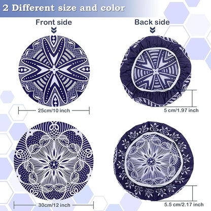 2 Large Reusable Beeswax Bowl Covers for Bread Proofing, 10/12 Inch Elastic Beeswax Wraps Cotton Cloth Sourdough Bowl Covers for Proofing Baskets, Mixer Bowls, Food Storage Containers