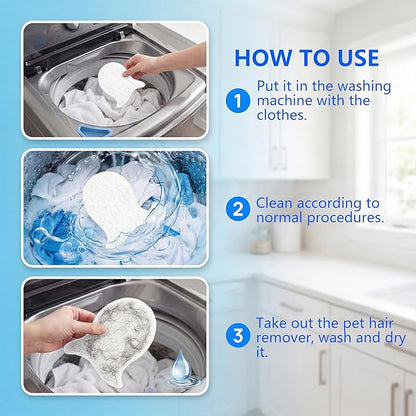 Pet Hair Remover for Laundry,Reusable Dog & Cat Hair Catcher for Washing Machine & Dryer,Effectively Removes Fur,Lint and Dander from Bedding,Clothes(8Pcs White)