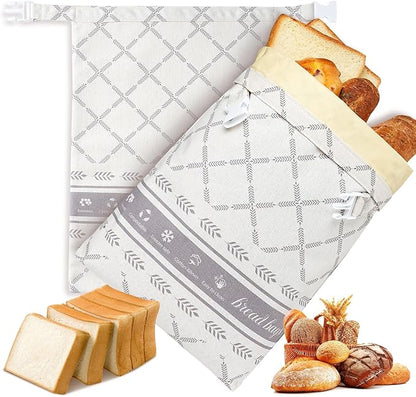 Reusable Beeswax Bread Bags for Sourdough, XL Capacity Upgrade Food Storage Bag, 100% Natural Cotton and Beeswax, Keep Freshness for Homemade Bread, Portable sourdough bread bags, 2 Pack | Freezer Safe