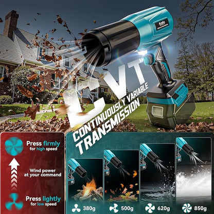 800,000 RPM Leaf Blower Compatible with Makita18V: Ecarke Cordless Dust Blower, Electric Turbo Jet Blower Handheld Battery Powered with Brushless Motor for Patio Garden Lawn(Tool Only, No Battery)