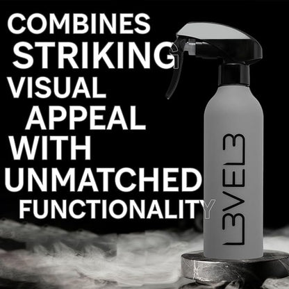 L3 Level 3 Rubberized Spray Bottle - Precise Action Mist Bottle for Effortless Hair Styling - Rubber Grip for Total Control