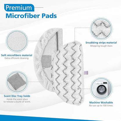 1940 for Bissell Steam Mop Pads for Bissell PowerFresh Steam Mop 1806 1544 1440 2075A 2685A 1940W 19404 Series, Model 19402 19408 1940a 1940f 1940q 1940t B0006 B0017, Part #5938#203-2633, 4 Pack