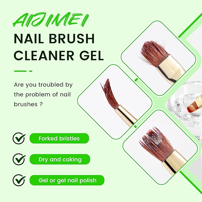 Nail Brush Cleaner Gel Fast Cleaning Nail Brush Cleaner Easy To Use For Salons And Home Use Acrylic NailBrush Cleaner, 2Pcs 4FL.OZ