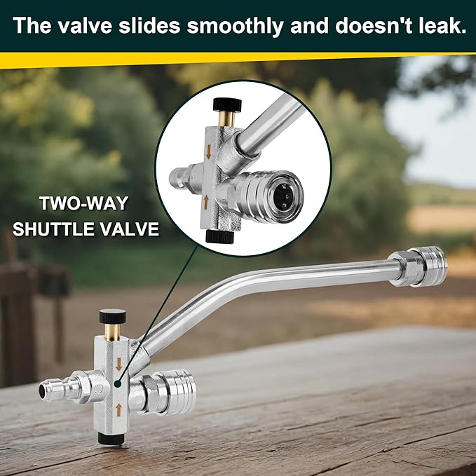 Raincovo Dual Connector Lance Pressure Washer Foam Cannon, Power Washer Soap Attachment, Dual Lance Pressure Washer Wand with 5 Nozzles Tips, 1/4" Quick Connect