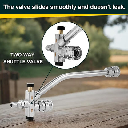 Raincovo Dual Connector Lance Pressure Washer Foam Cannon, Power Washer Soap Attachment, Dual Lance Pressure Washer Wand with 5 Nozzles Tips, 1/4" Quick Connect
