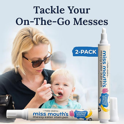 Miss Mouth's Messy Eater Stain Treater, Messy Steppers Shoe Cleaner & Portable Pens Bundle - Sneaker Cleaning Kit & Spot Remover Spray for Clothes