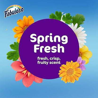 Fabuloso 2X Multi-Purpose Cleaner Bleach Alternative, No Rinse Floor Cleaner, Long-Lasting Freshness, Spring Fresh Scent, 56 fl oz