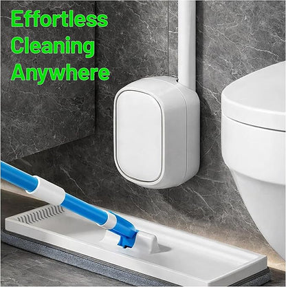 CiLoN Disposable Toilet Cleaning System + 30 Carry Detergent Disposal Toilet Bowl Brush Refills. Space-Saving Wall Mounted Toilet Brush and Holder for Modern Bathrooms. (Starter Kit + 30 Brush)