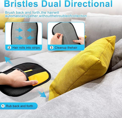 14 Pcs Pet Hair Remover Tool Set Including 2 Removal Gloves and 12 Laundry Catchers Reusable Pet Hair Remover for Furniture Car Couch Clothe Bedding