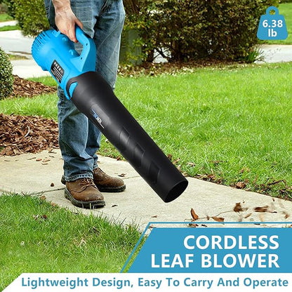 NEWONE Big Leaf Blower Cordless Hand Electric Leaf Blower/Leaf Vacuum,20V 5 Speed Sweeper Vacuum with 2 Battery and Charger,Portable for Lawn Care/Dust/Pet Hair/Dust/Trash