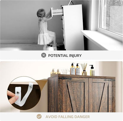 DWVO Wooden Storage Cabinet, Vacuum Cleaner Cabinet Storage Compatible with Dyson Models, Utility Cabinet Stand for Brooms and Mops, Cleaning Tool Cabinet with Doors for Garage