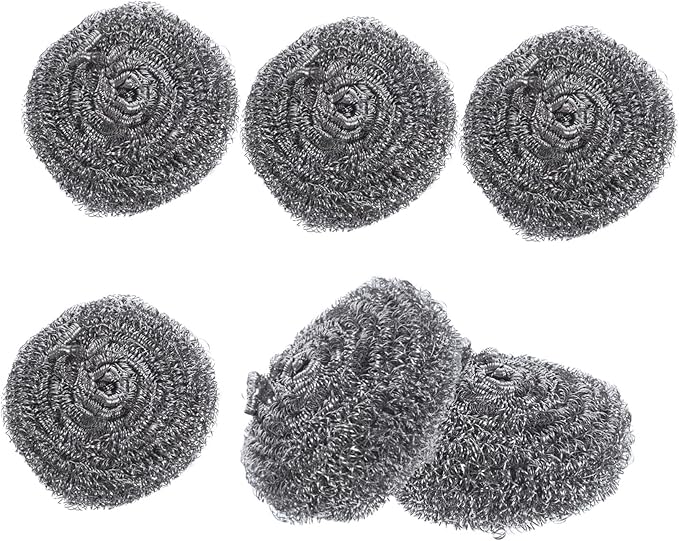 KICHOUSE 6Pcs Pot Scrubbers Metal Cleaning Balls for Pots Pans and Grills for Tough Stains and Removal Easy to Use Non Damaging Design