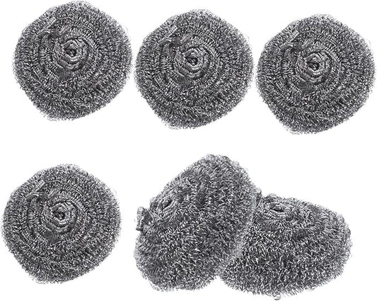 KICHOUSE 6Pcs Pot Scrubbers Metal Cleaning Balls for Pots Pans and Grills for Tough Stains and Removal Easy to Use Non Damaging Design