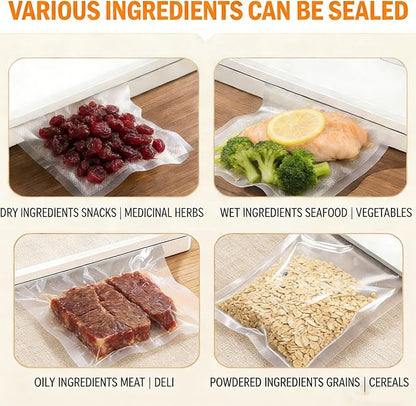 Portable Vacuum Sealer Machine for Food Saver, Compact Mini Bag Sealer+20 Vacuum Storage Bags, One-Touch Automatic Seal In 7-15s for Dry/Wet/Oily Foods,White