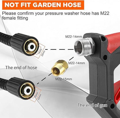 Tool Daily Short Pressure Washer Gun with Foam Cannon, 15° Curved Car Wash Brush with Long Handle, 5 Nozzle Tips, 1/4” Quick Connect