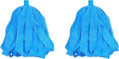 Microfiber Cloth Mop Replacement Blue Compatible with Standard 3/4 inch Threading Pole (2)