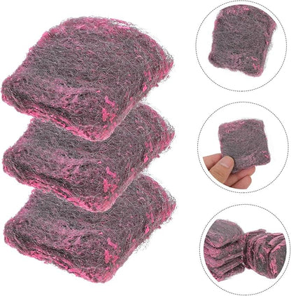 10 Pack Stainless Steel Scrubbers Heavy Duty Cleaning Sponges for Kitchen Bathroom Grills Pots Pans Durable Steel Wool Utensil Cleaning Pads Easy to Rinse Wash